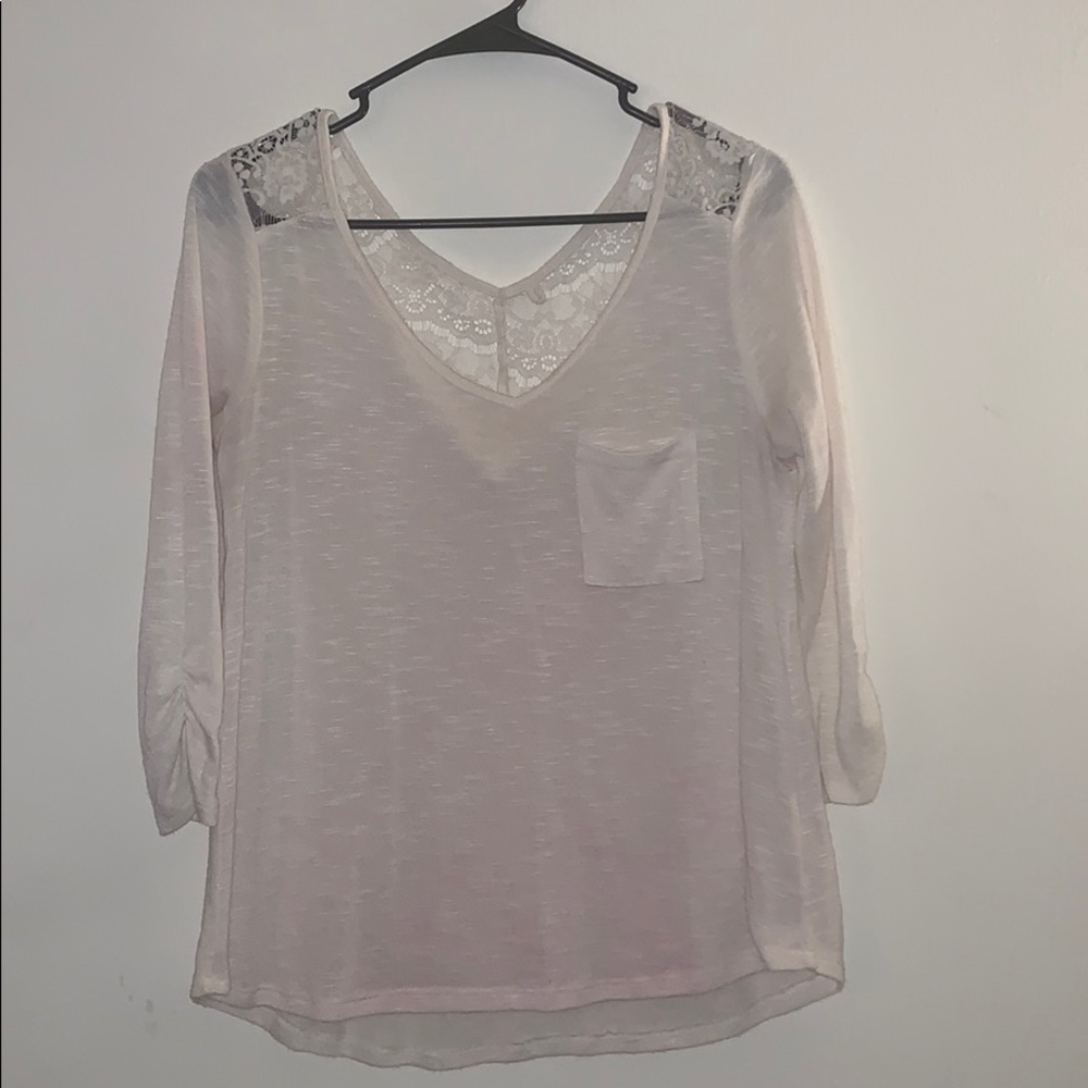 White lace shirt